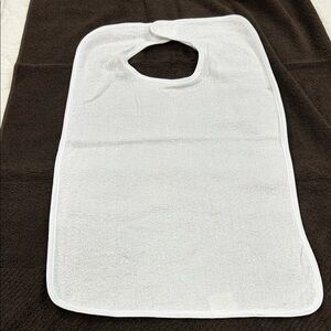 Elegant White Terry Adult Bib